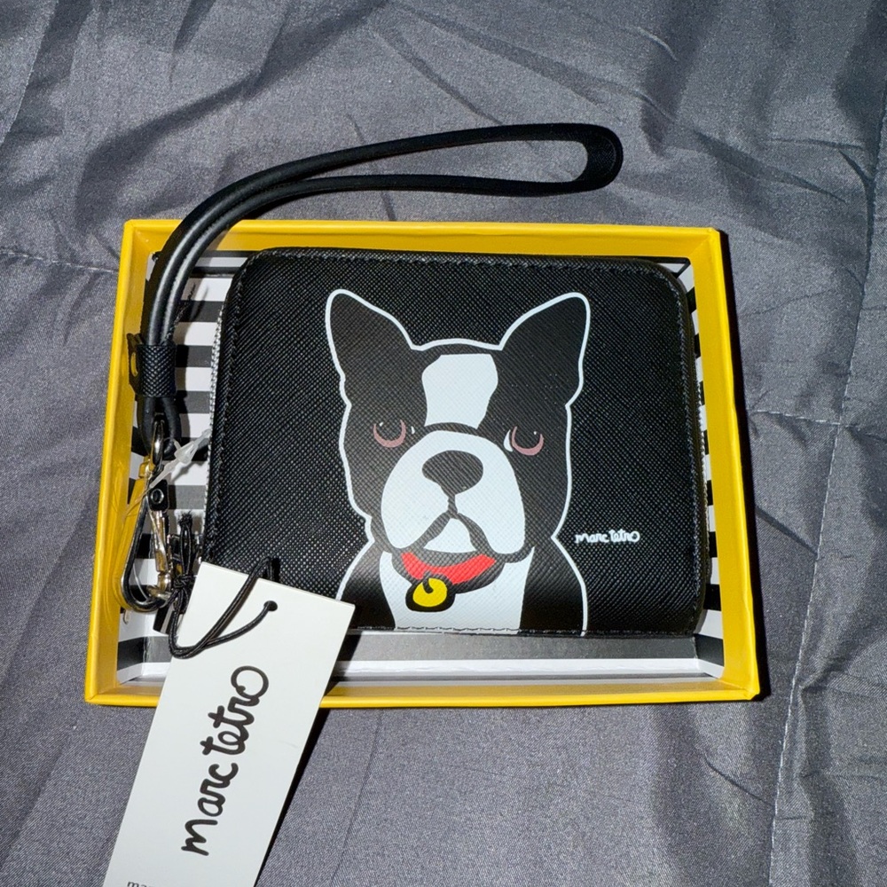 Marc Tetro Black Boston Terrier Dog Wallet New in Box